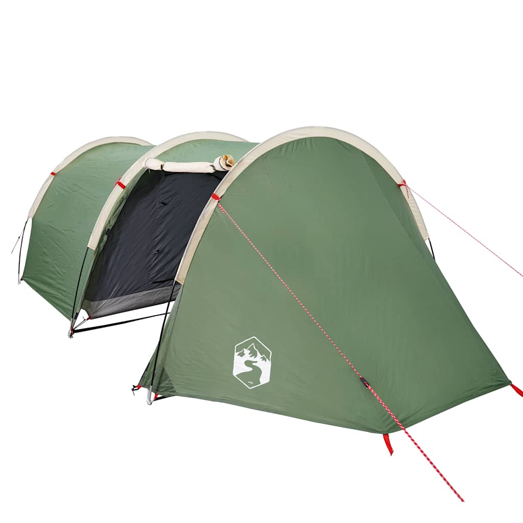 vidaXL Camping Tent Tunnel 4-Person Green Waterproof - 42711