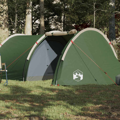vidaXL Camping Tent Tunnel 4-Person Green Waterproof - 42711