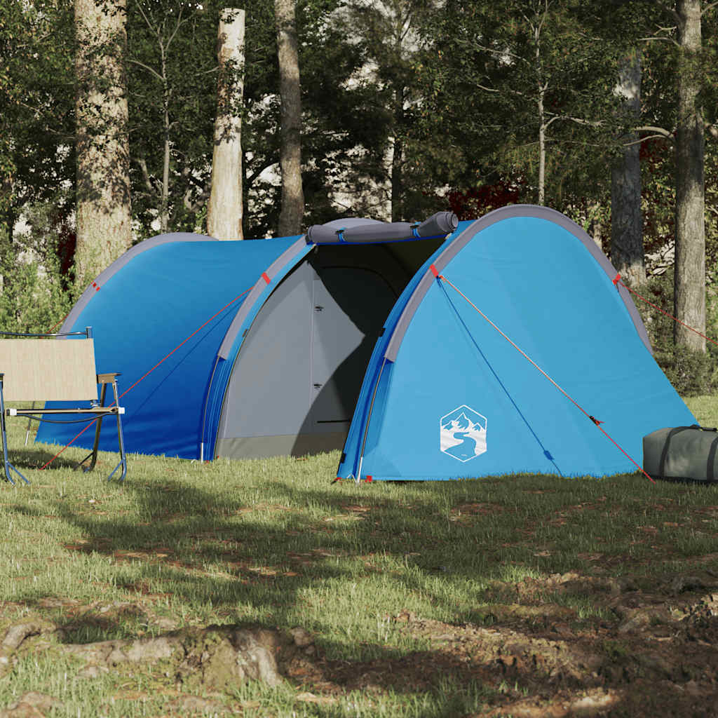 vidaXL Camping Tent Tunnel 4-Person Blue Waterproof - 42714