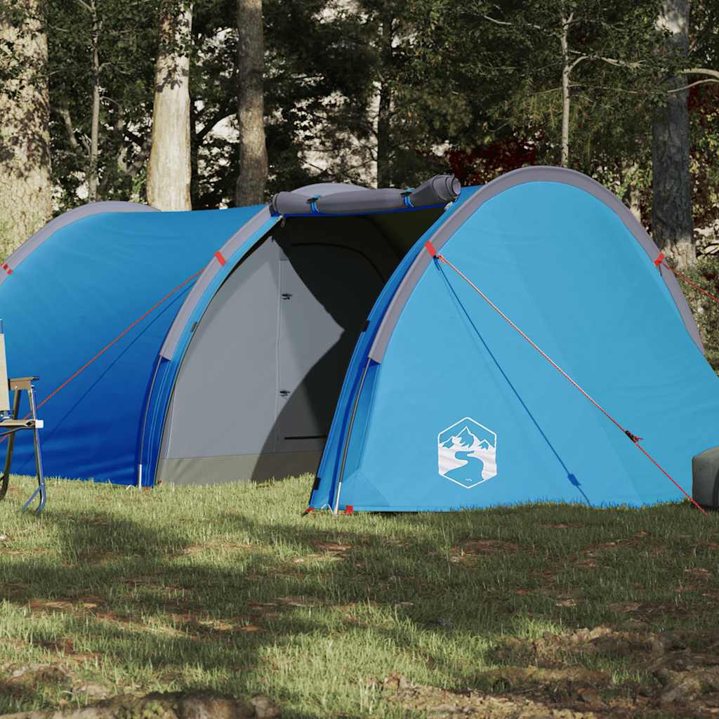 vidaXL Camping Tent Tunnel 4-Person Blue Waterproof - 42714