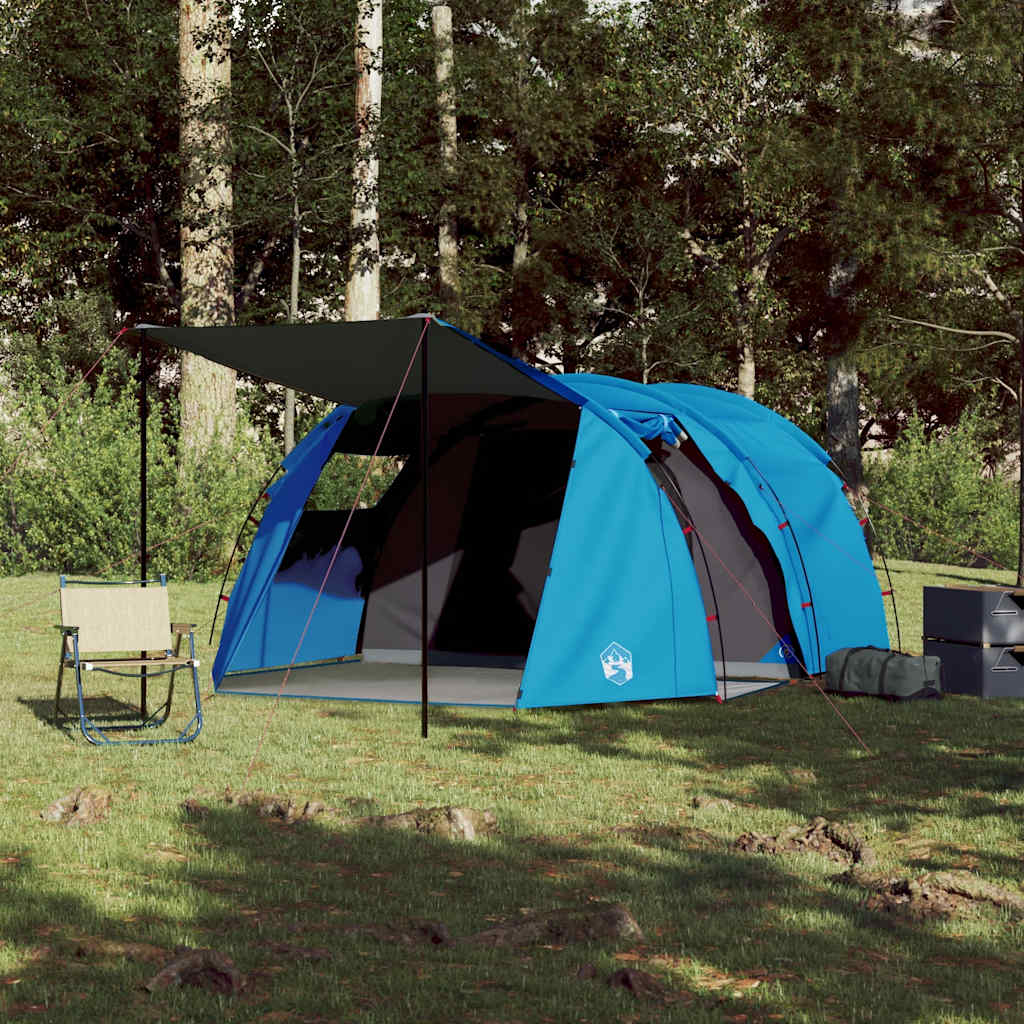 vidaXL Camping Tent Tunnel 4-Person Blue Waterproof - 42716