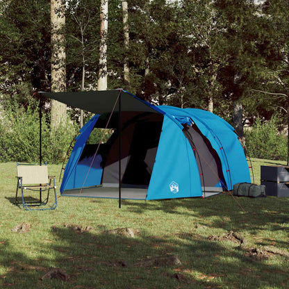 vidaXL Camping Tent Tunnel 4-Person Blue Waterproof - 42716