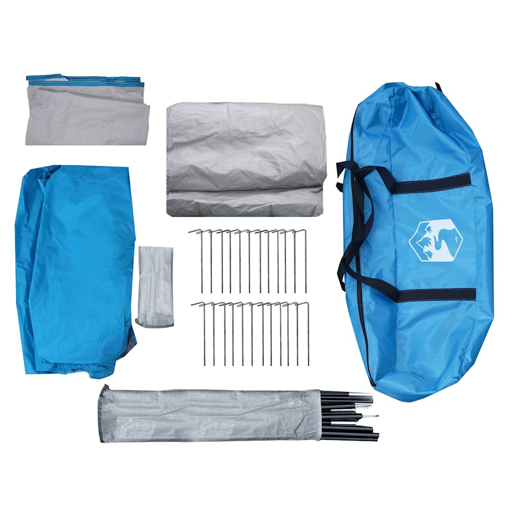 vidaXL Camping Tent Tunnel 4-Person Blue Waterproof - 42716