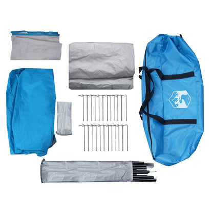 vidaXL Camping Tent Tunnel 4-Person Blue Waterproof - 42716