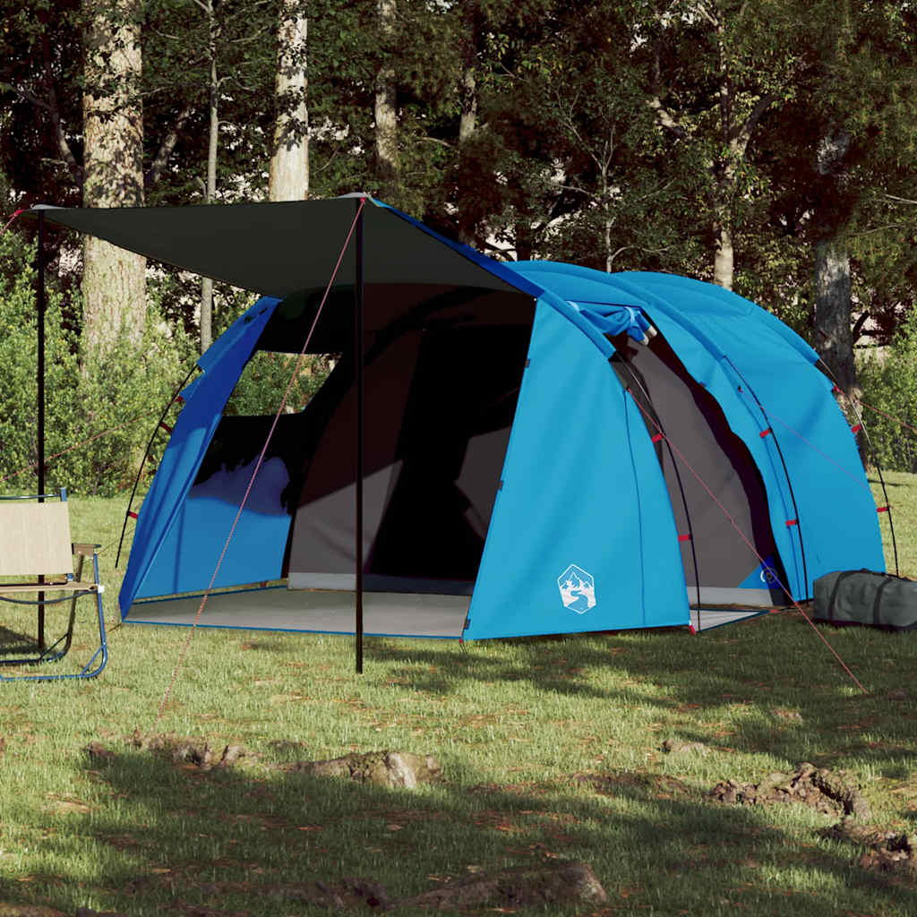vidaXL Camping Tent Tunnel 4-Person Blue Waterproof - 42716