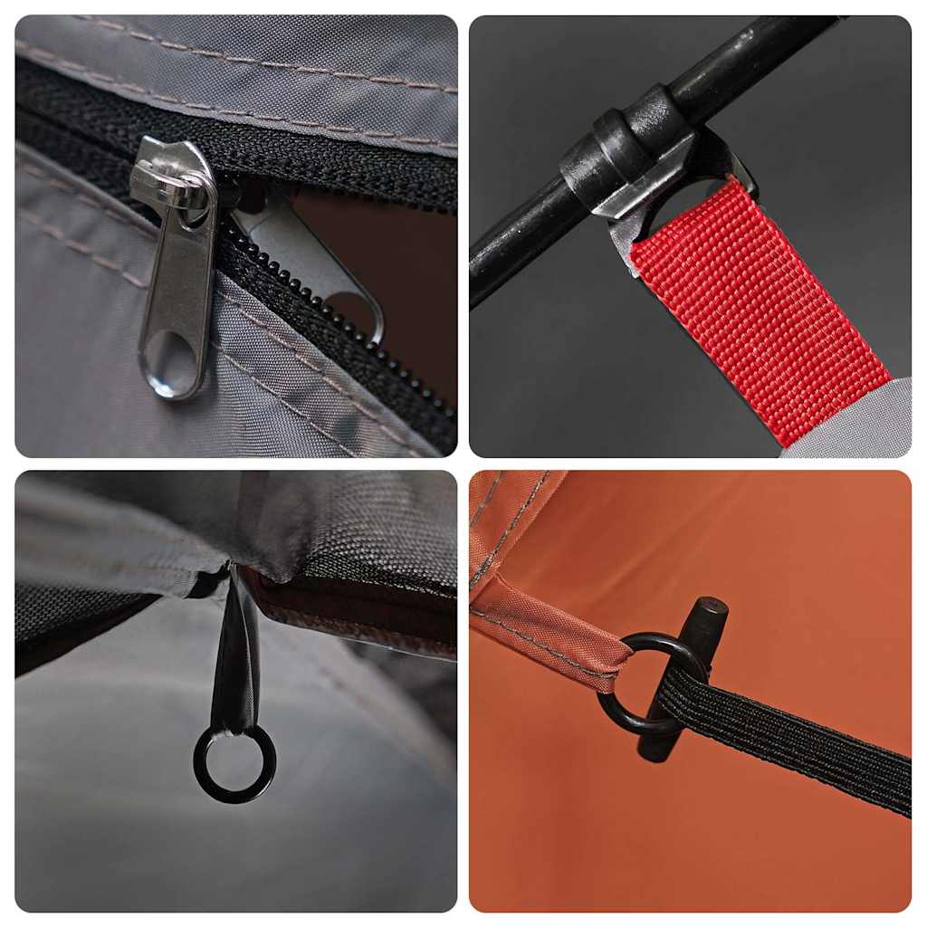 vidaXL Camping Tent Tunnel 4-Person Grey and Orange Waterproof - 42719