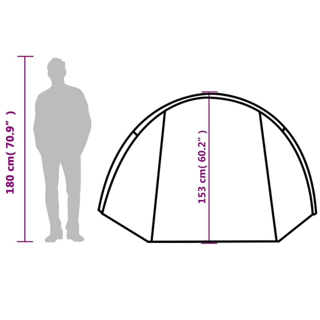 vidaXL Camping Tent Tunnel 4-Person Grey and Orange Waterproof - 42719