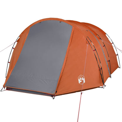 vidaXL Camping Tent Tunnel 4-Person Grey and Orange Waterproof - 42719