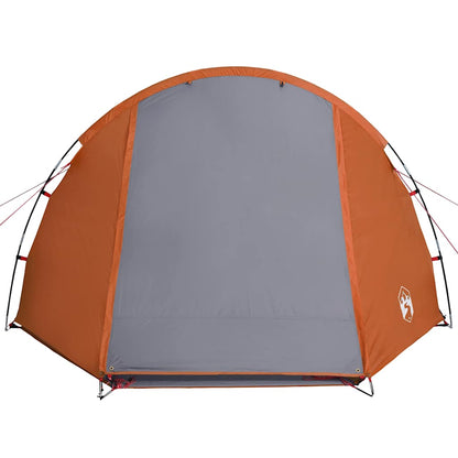 vidaXL Camping Tent Tunnel 4-Person Grey and Orange Waterproof - 42719