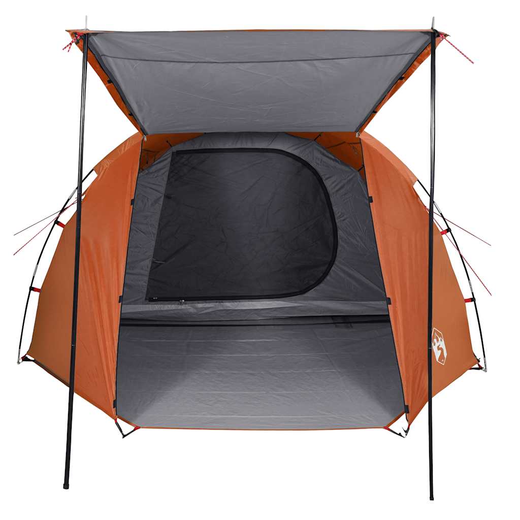 vidaXL Camping Tent Tunnel 4-Person Grey and Orange Waterproof - 42719