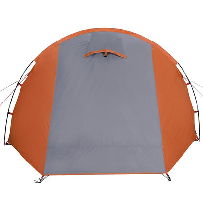 vidaXL Camping Tent Tunnel 4-Person Grey and Orange Waterproof - 42719