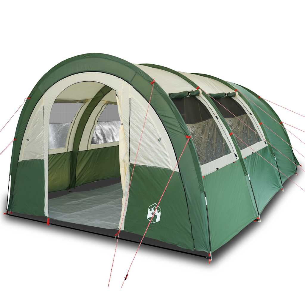 vidaXL Camping Tent Tunnel 4-Person Green Waterproof - 42730