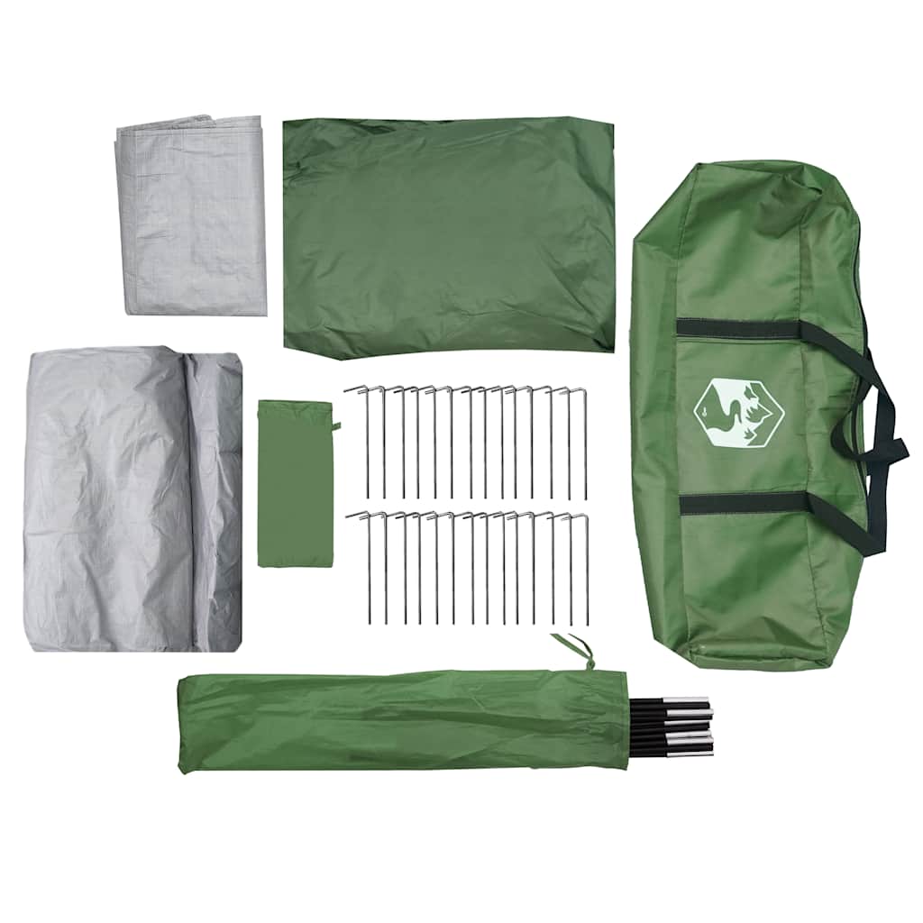 vidaXL Camping Tent Tunnel 4-Person Green Waterproof - 42730