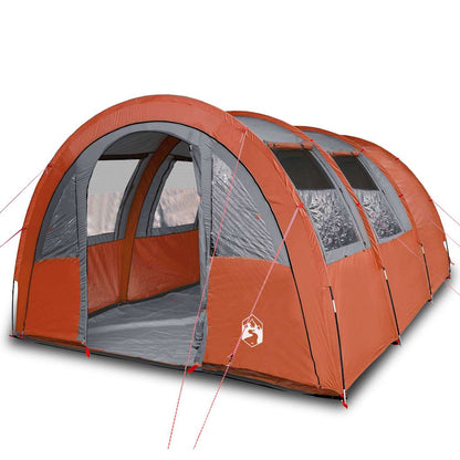 vidaXL Camping Tent Tunnel 4-Person Grey and Orange Waterproof - 42734
