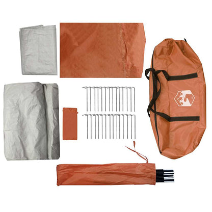 vidaXL Camping Tent Tunnel 4-Person Grey and Orange Waterproof - 42734