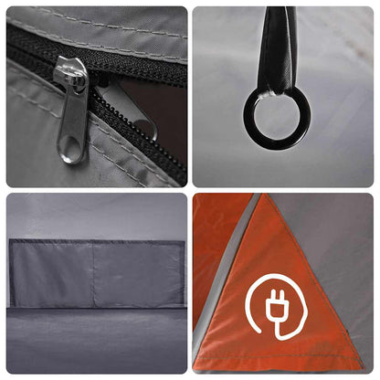 vidaXL Camping Tent Tunnel 4-Person Grey and Orange Waterproof - 42734