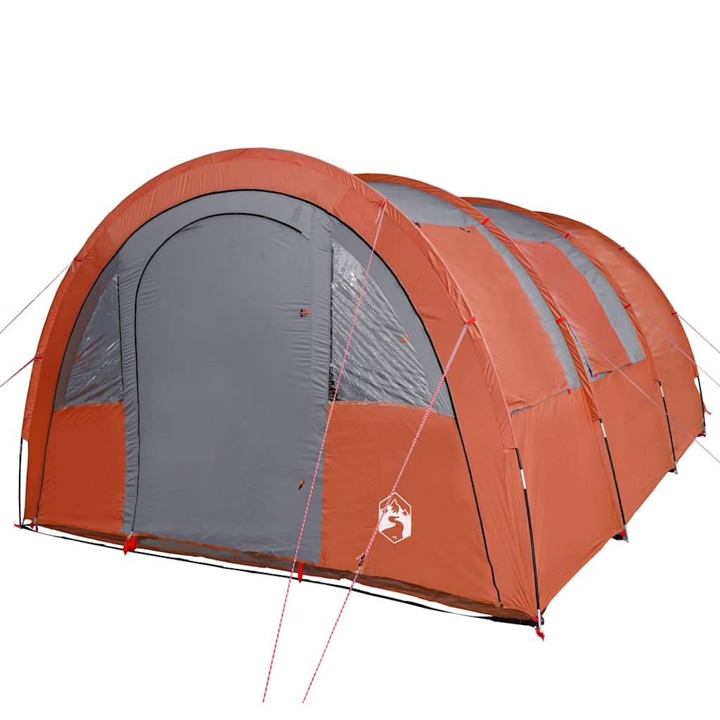 vidaXL Camping Tent Tunnel 4-Person Grey and Orange Waterproof - 42734