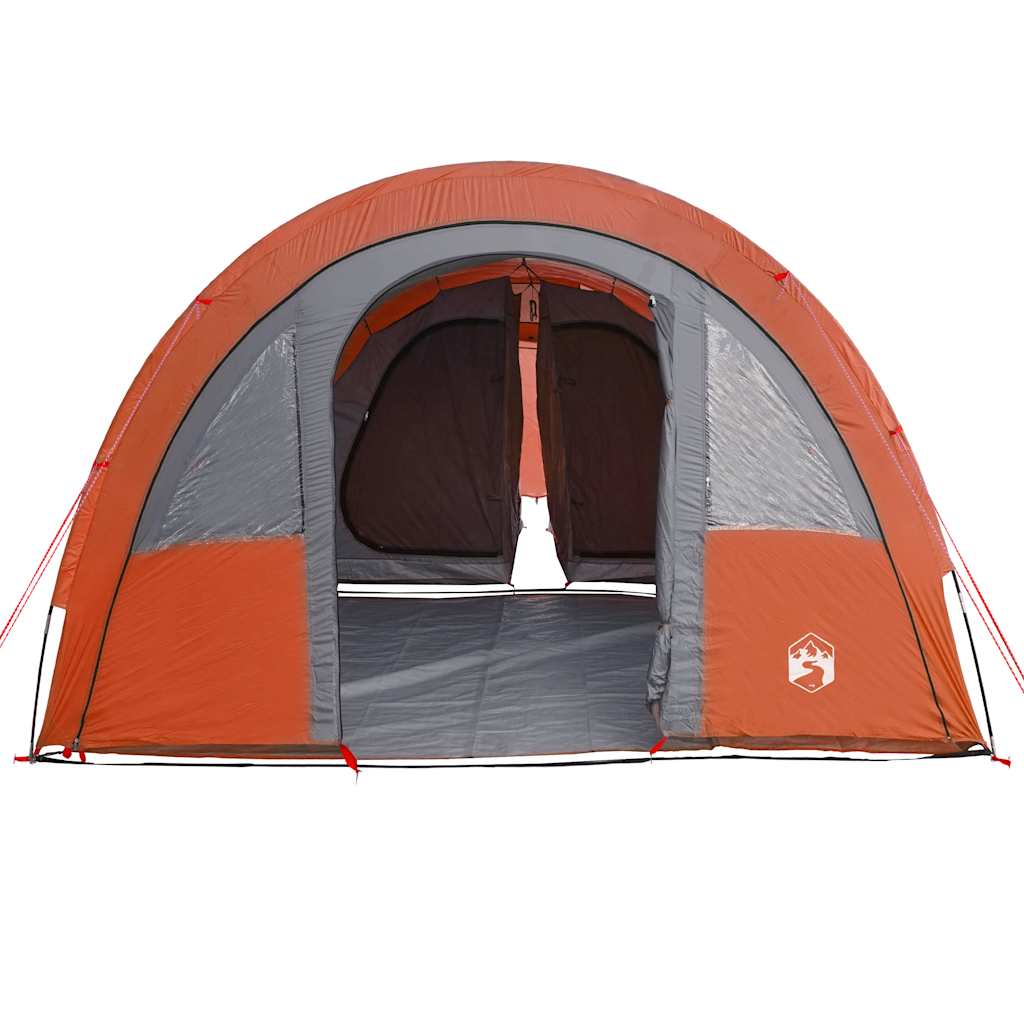 vidaXL Camping Tent Tunnel 4-Person Grey and Orange Waterproof - 42734