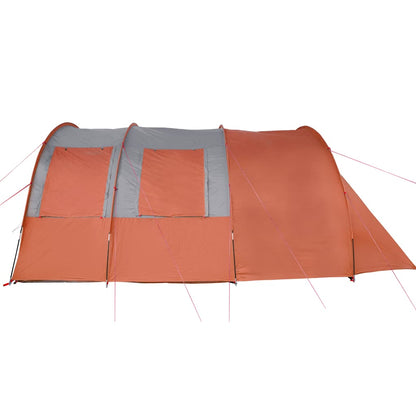 vidaXL Camping Tent Tunnel 4-Person Grey and Orange Waterproof - 42734