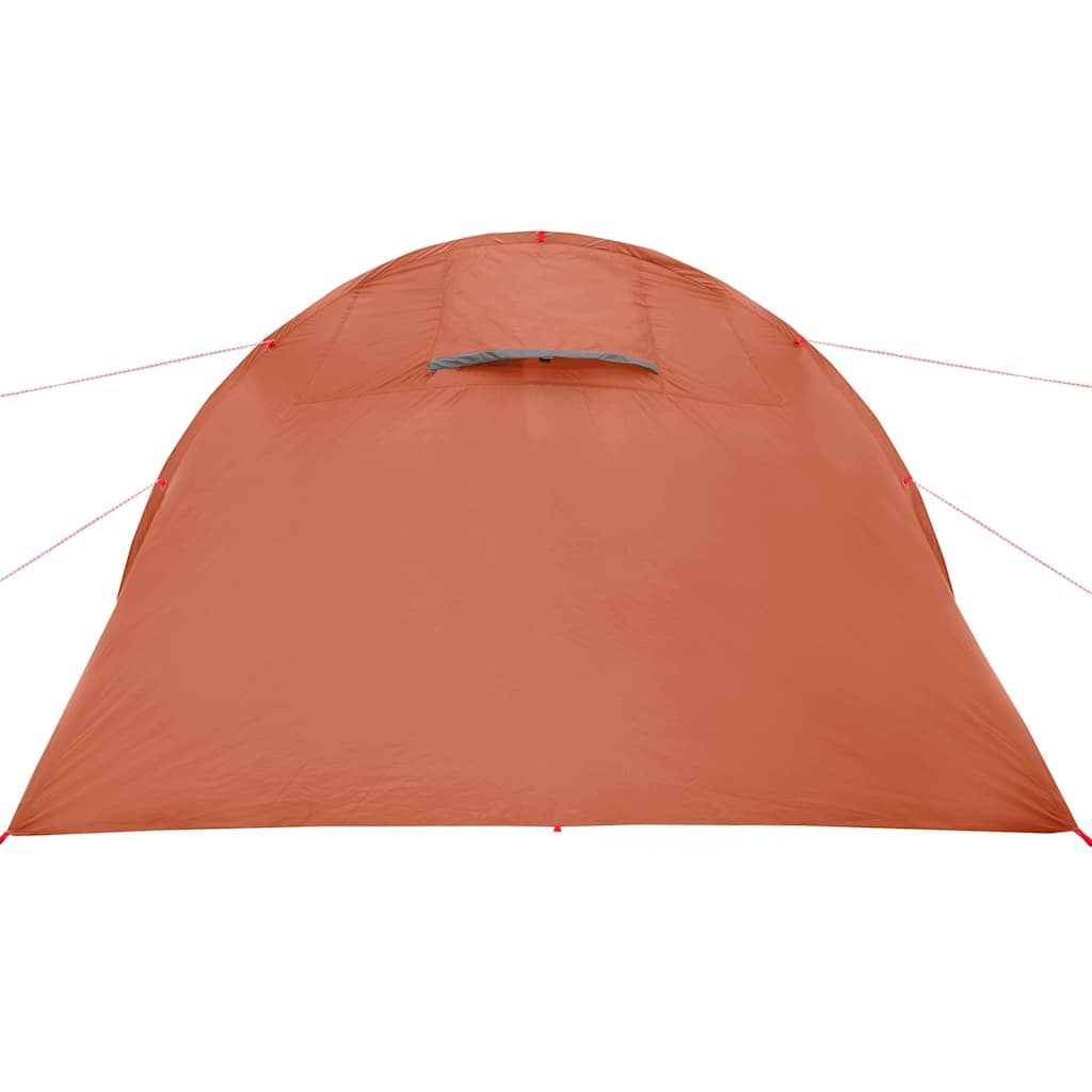 vidaXL Camping Tent Tunnel 4-Person Grey and Orange Waterproof - 42734