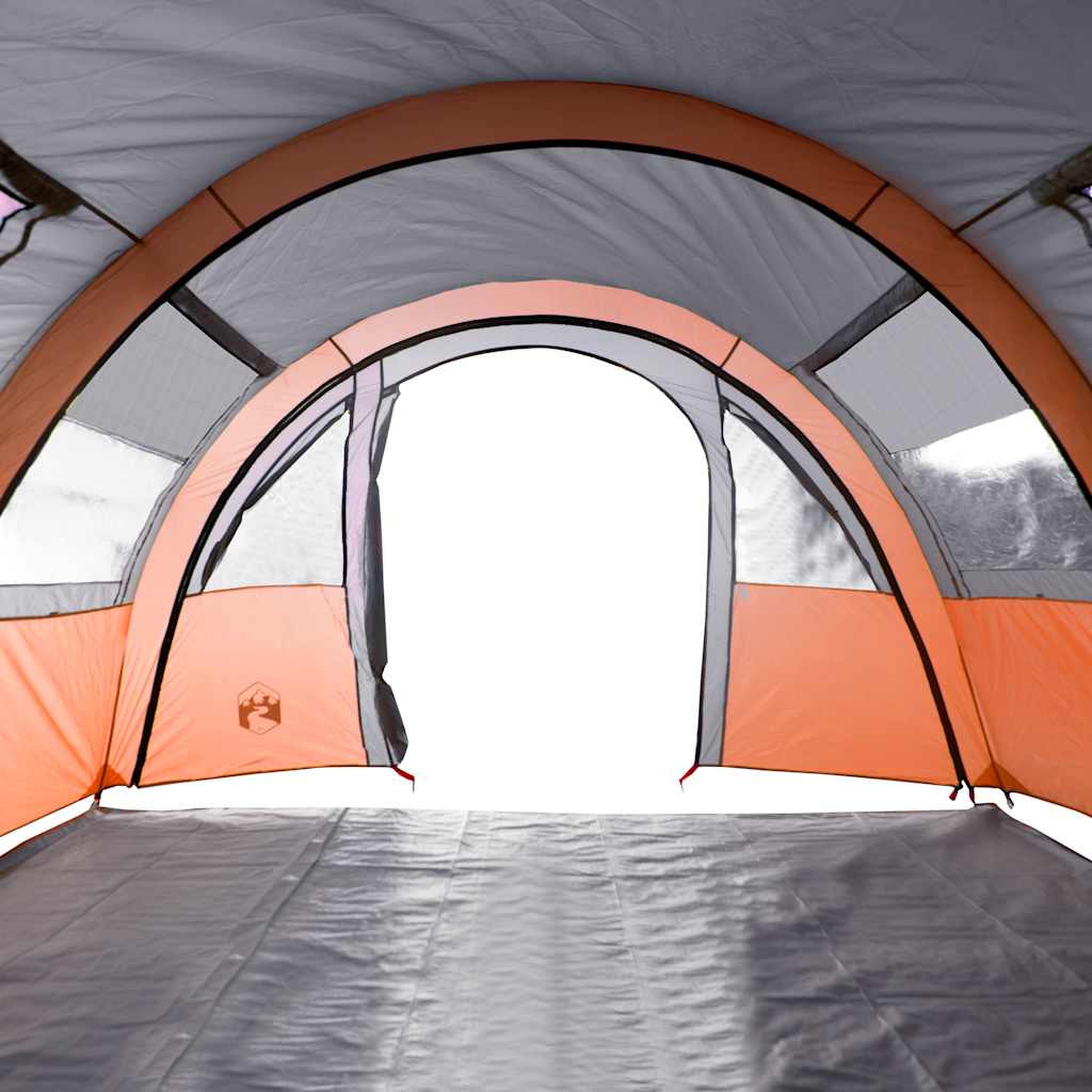 vidaXL Camping Tent Tunnel 4-Person Grey and Orange Waterproof - 42734