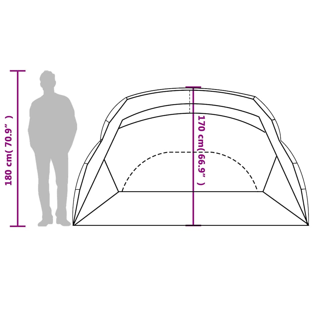 vidaXL Beach Tent Sea Green 274x178x170/148 cm 185T Polyester