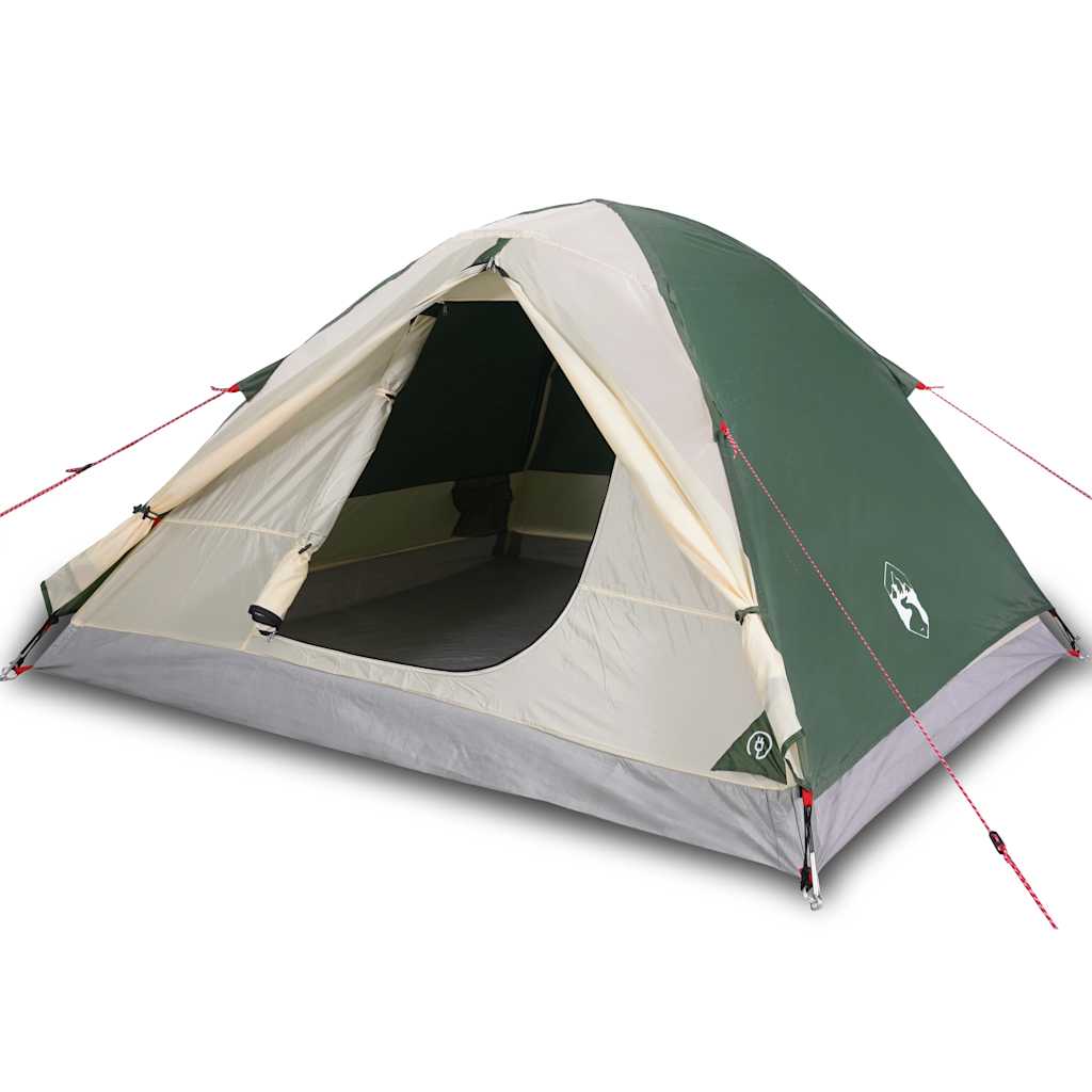vidaXL Camping Tent Dome 3-Person Green Waterproof - 42773