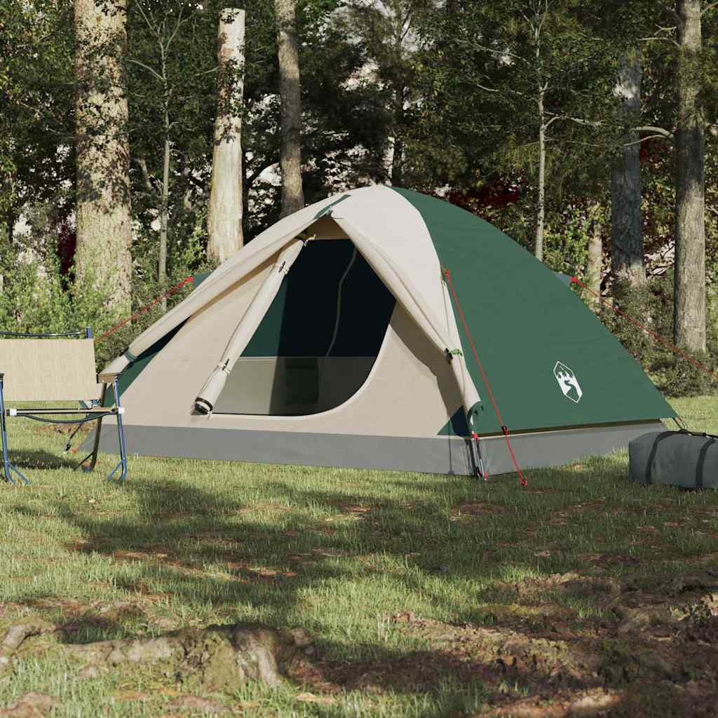vidaXL Camping Tent Dome 3-Person Green Waterproof - 42773