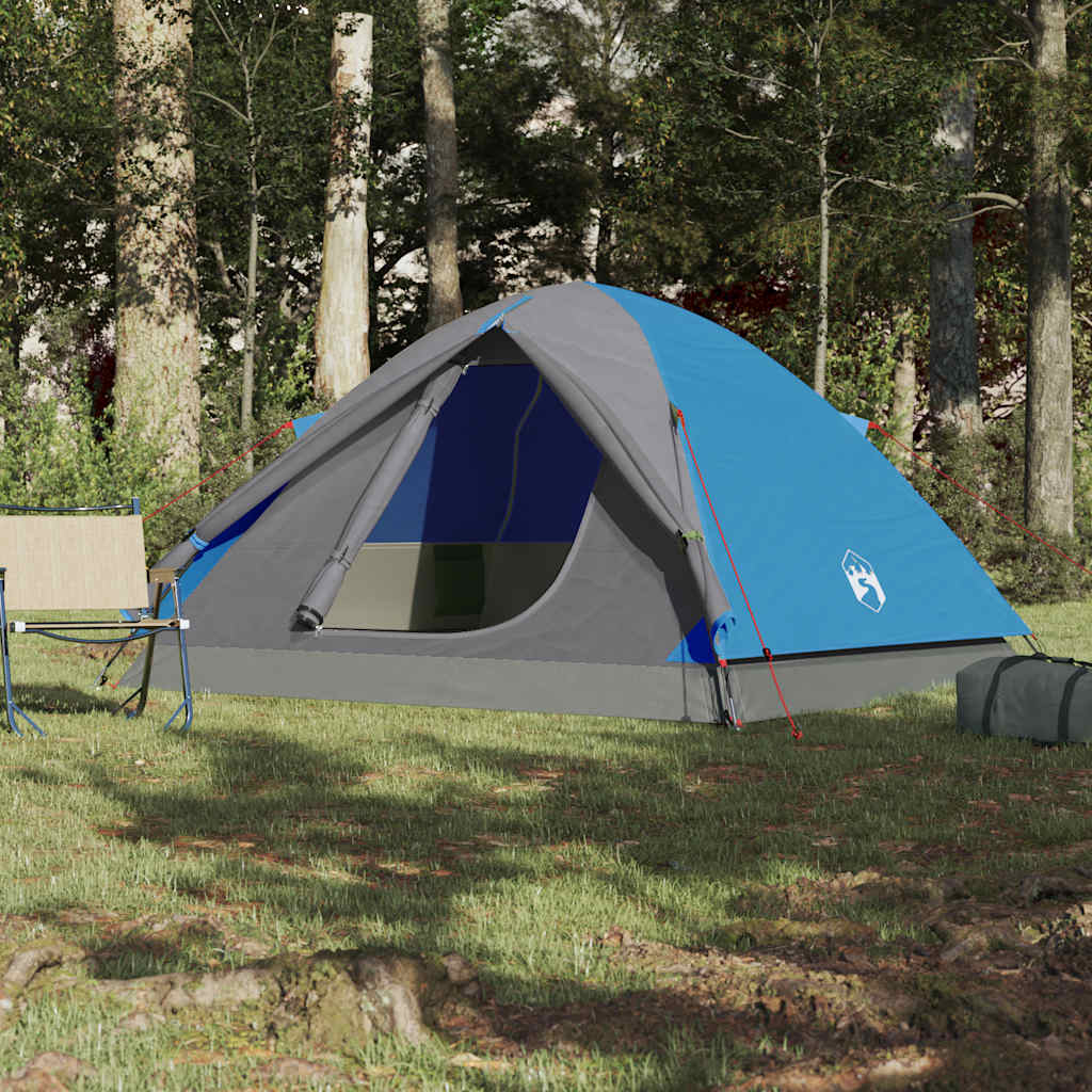 vidaXL Camping Tent Dome 3-Person Blue Waterproof - 42774