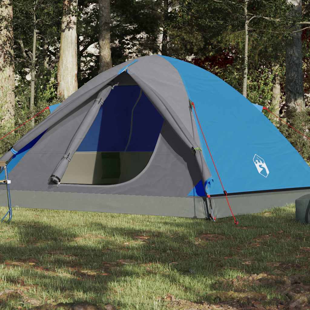 vidaXL Camping Tent Dome 3-Person Blue Waterproof - 42774