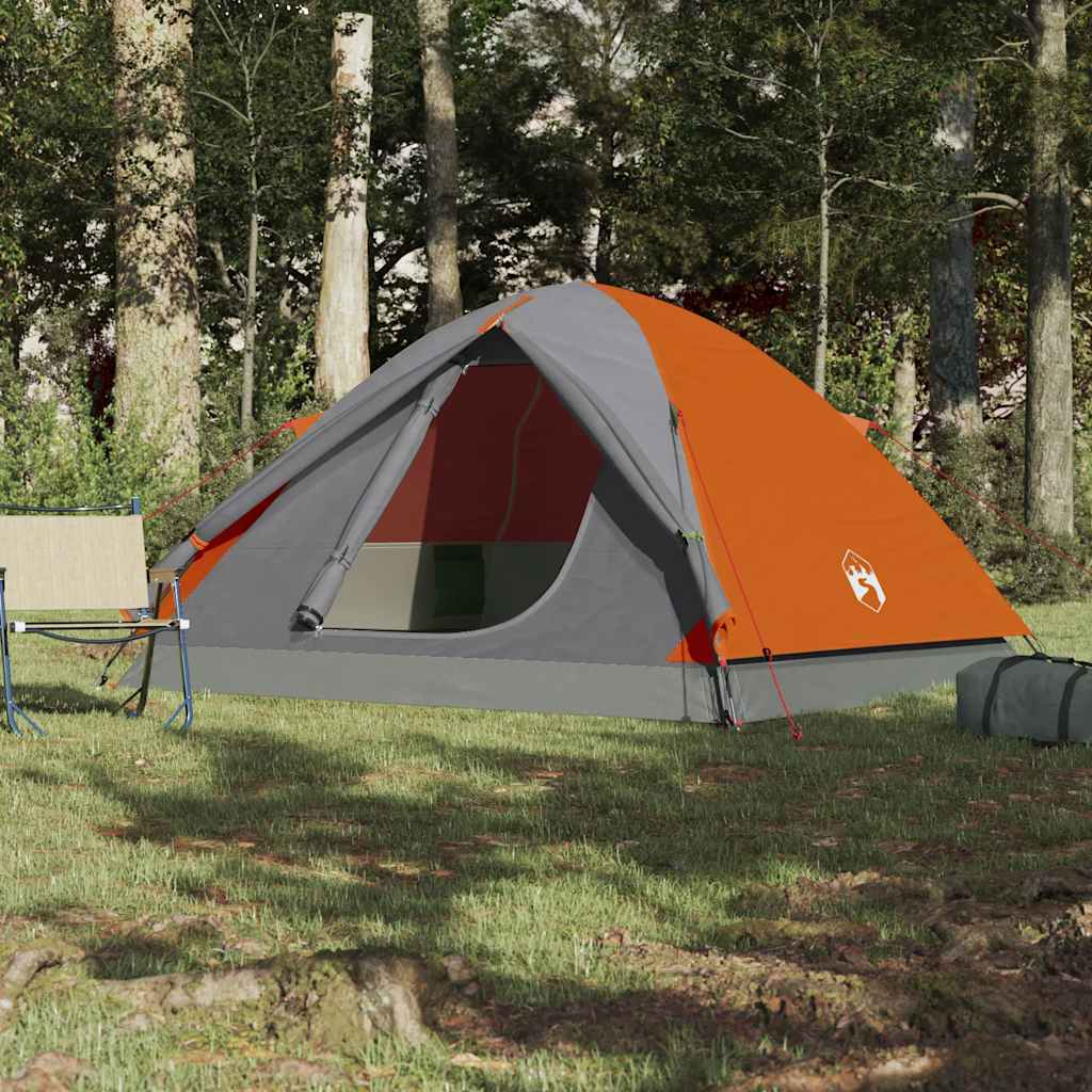 vidaXL Camping Tent Dome 3-Person Orange Waterproof - 42783