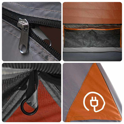 vidaXL Camping Tent Dome 6-Person Orange Waterproof