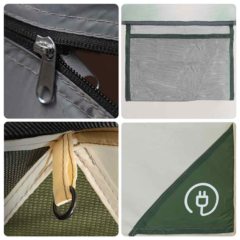 vidaXL Camping Tent with Porch 4-Person Green Waterproof