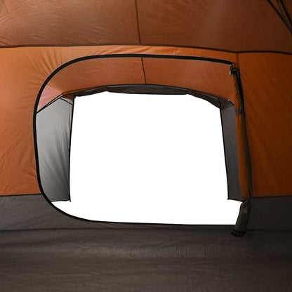 vidaXL Camping Tent with Porch 4-Person Orange Waterproof