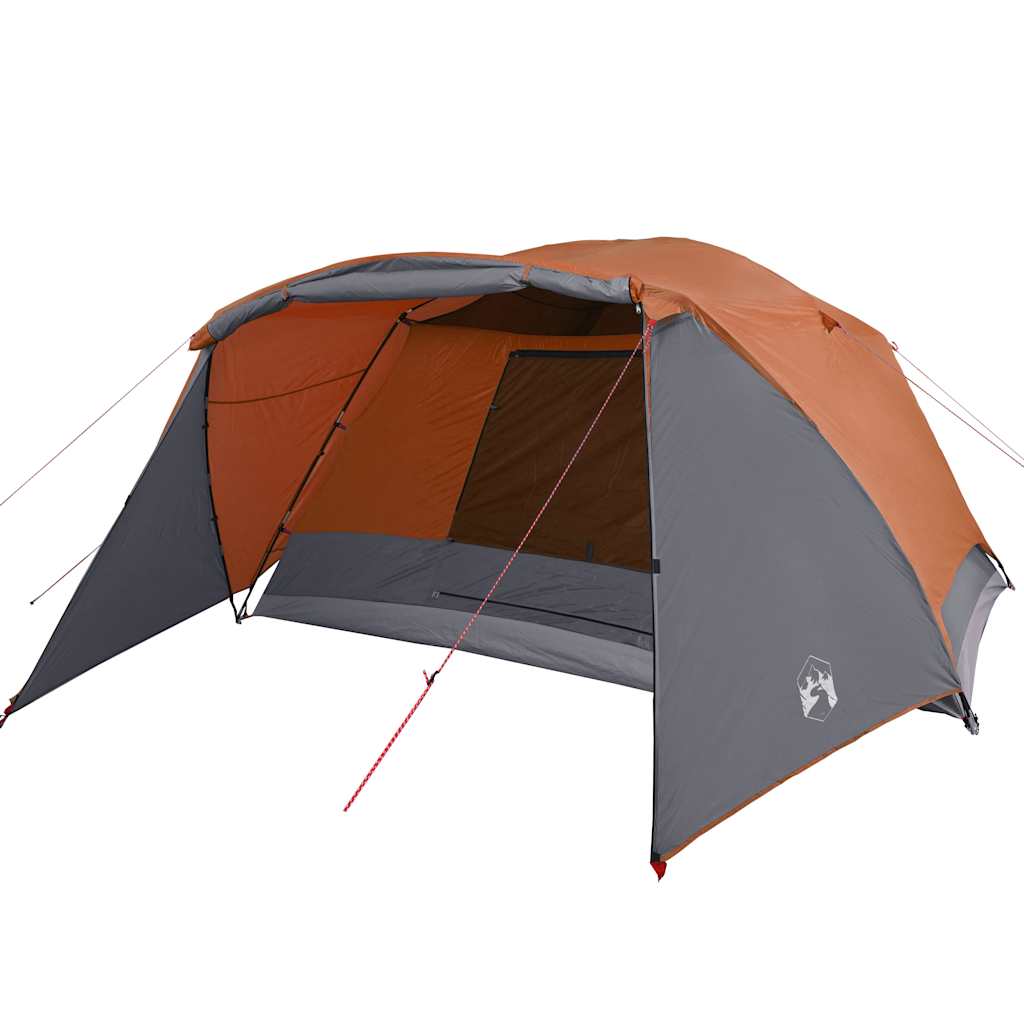vidaXL Camping Tent with Porch 4-Person Orange Waterproof