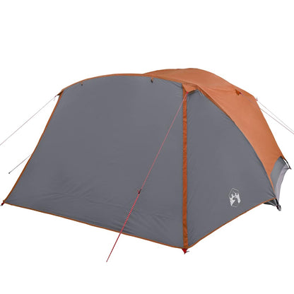 vidaXL Camping Tent with Porch 4-Person Orange Waterproof