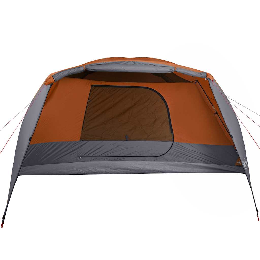 vidaXL Camping Tent with Porch 4-Person Orange Waterproof