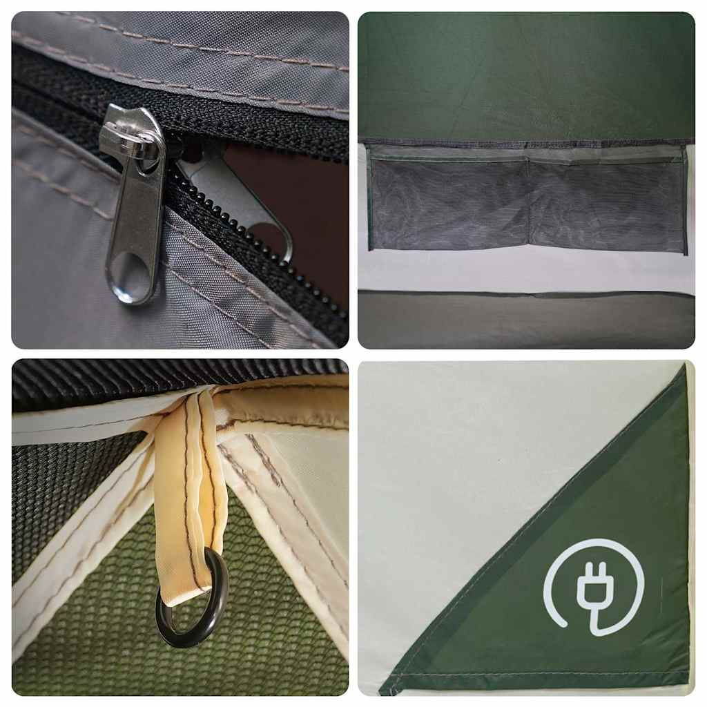 vidaXL Family Tent with Porch 6-Person Green Waterproof