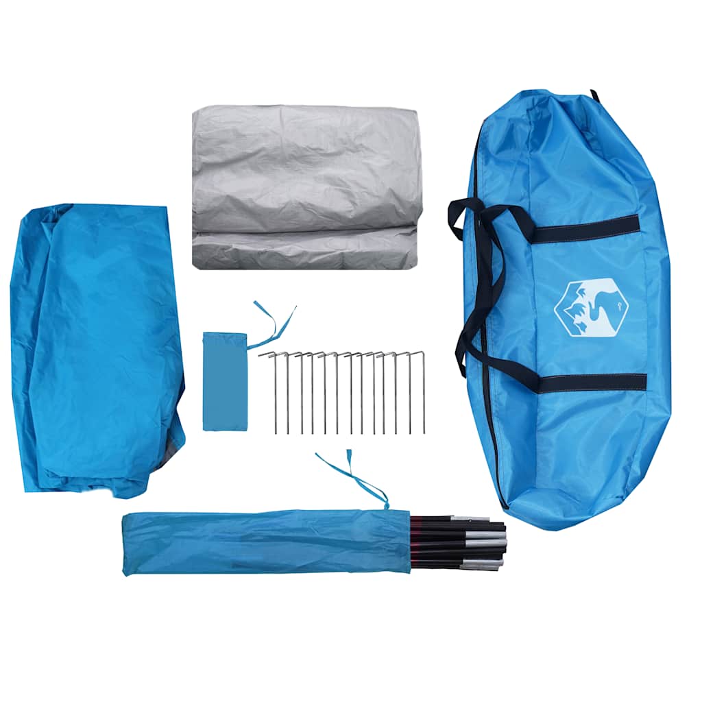 vidaXL Family Tent with Porch 6-Person Blue Waterproof
