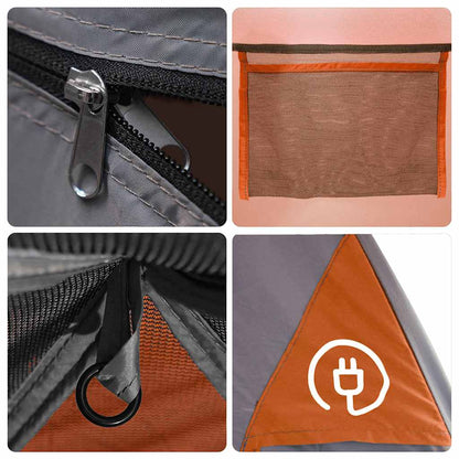 vidaXL Family Tent Crossvent 8-Person Orange Waterproof