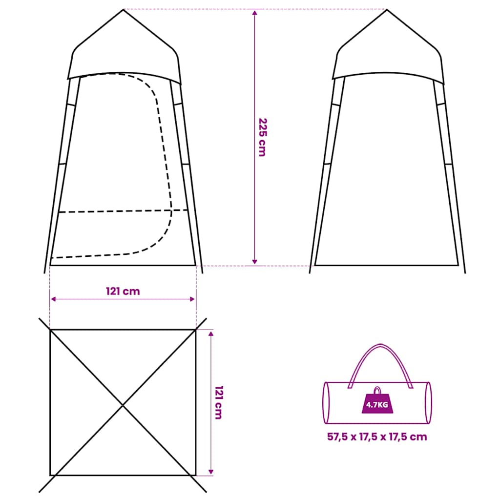 vidaXL Toilet Tent Green Waterproof