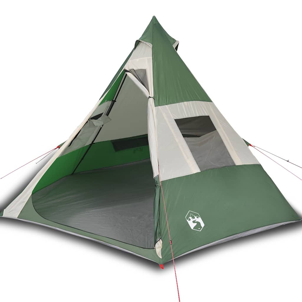 vidaXL Camping Tent Tipi 7-Person Green Waterproof