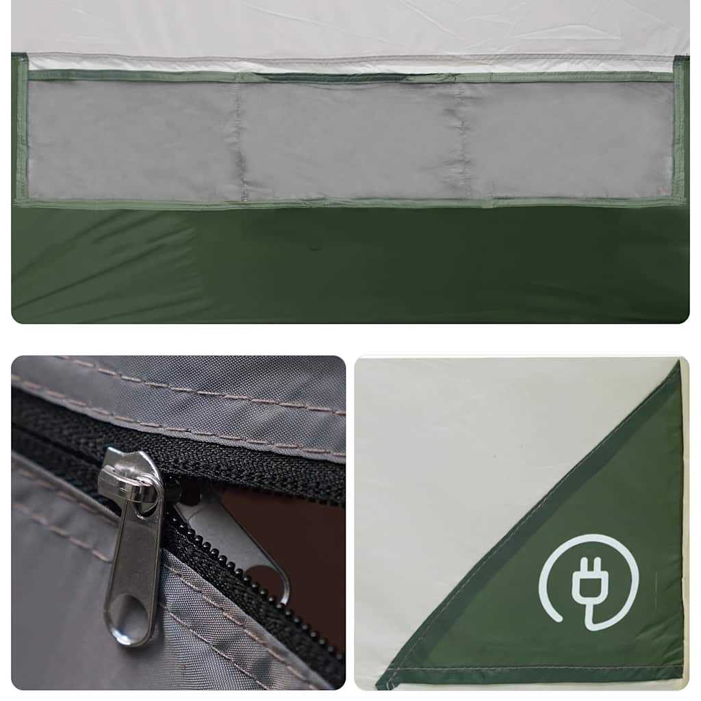 vidaXL Camping Tent Tipi 7-Person Green Waterproof
