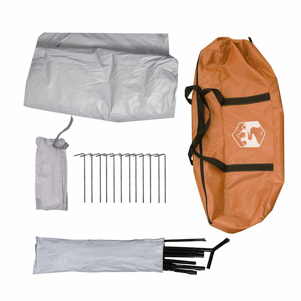 vidaXL Camping Tent Tipi 7-Person Orange Waterproof