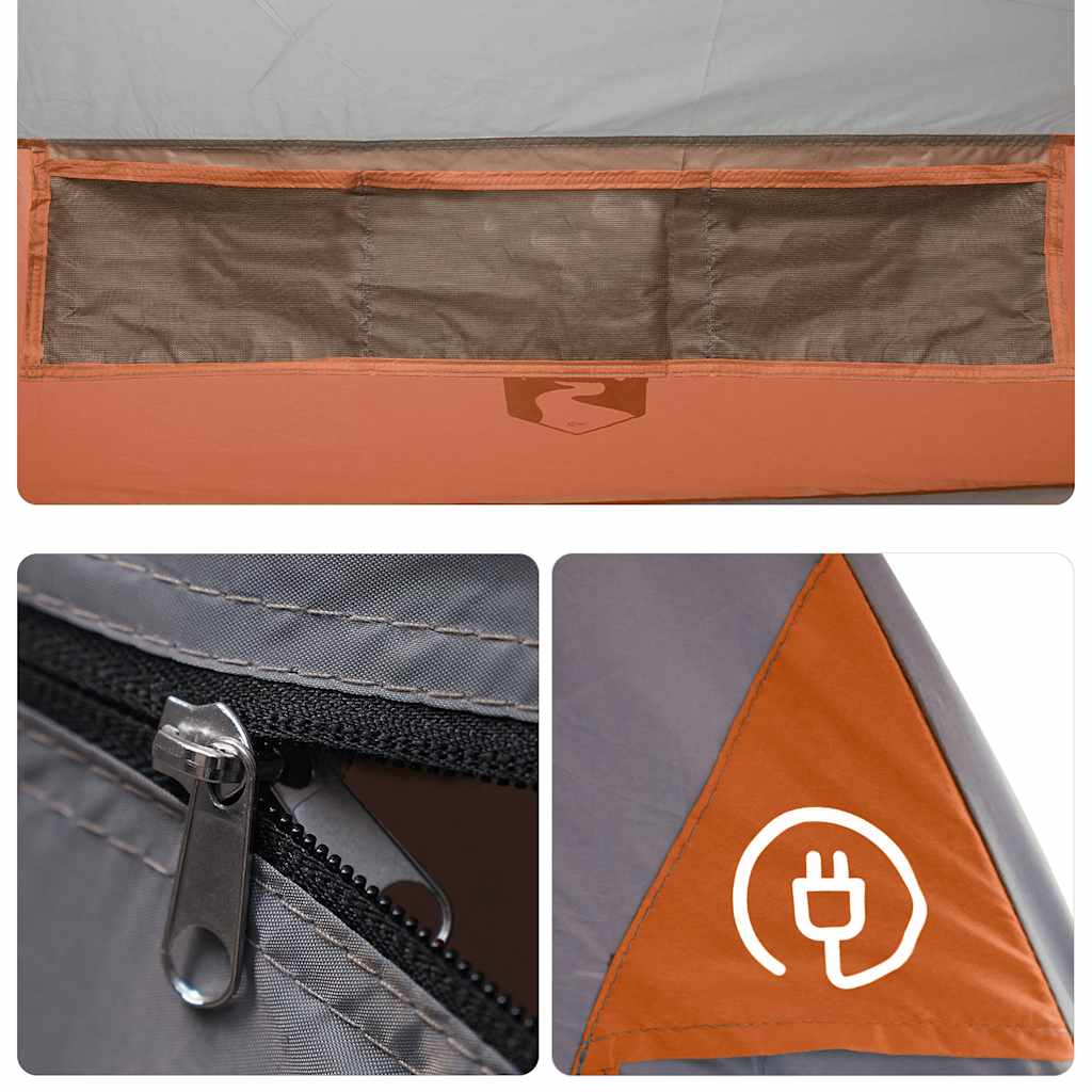 vidaXL Camping Tent Tipi 7-Person Orange Waterproof