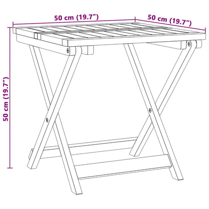 vidaXL Folding Garden Table 50x50x50 cm Solid Wood Acacia - Brown