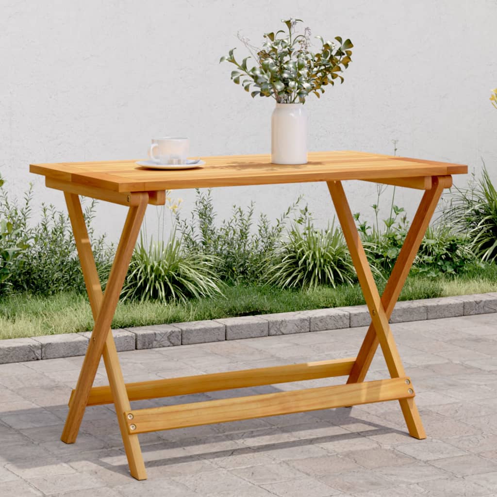vidaXL Folding Garden Table 90x52.5x65 cm Solid Wood Acacia - Brown