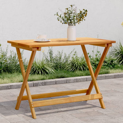 vidaXL Folding Garden Table 90x52.5x65 cm Solid Wood Acacia - Brown