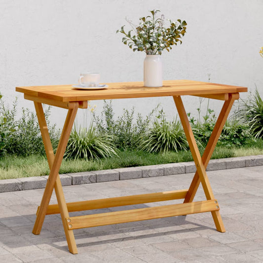 vidaXL Folding Garden Table 90x52.5x65 cm Solid Wood Acacia - Brown