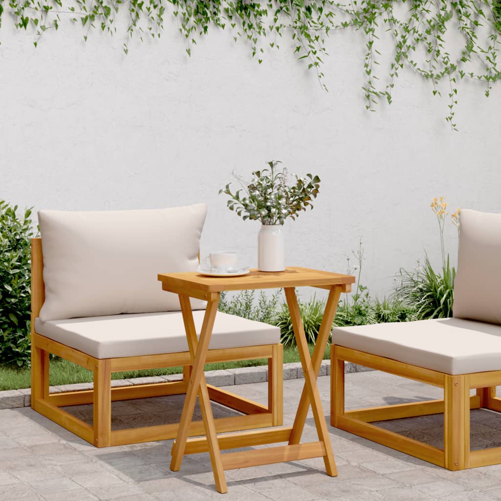 vidaXL Folding Garden Table 50x36x60 cm Solid Wood Acacia - Brown